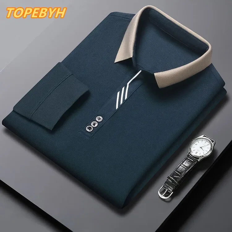 Men's Long Sleeve Waffle Polo Shirt
