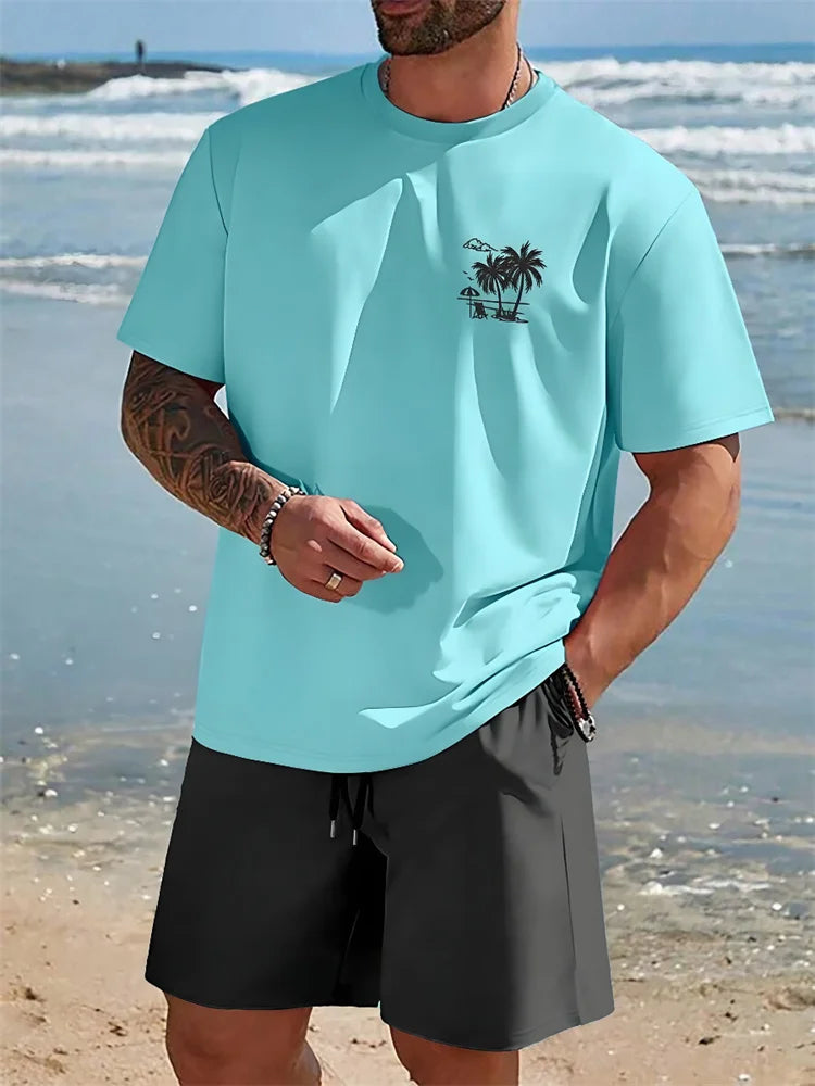 Men's Hawaiian Matching Set – Short Sleeve Shirt & Beach Shorts